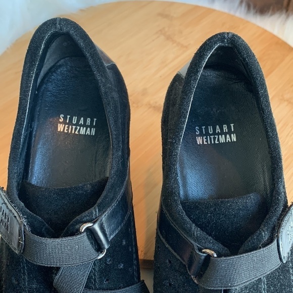 Stuart Weitzman || Black Suede Leather Slip On Sneakers 9.5 M - Picture 15 of 16